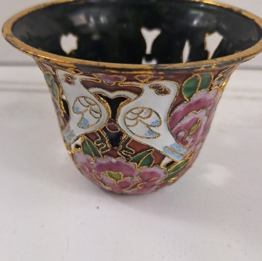 Chinese Enameled Cloisonne  Votive Holder - Picture 4 of 10